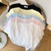Korean Style Women's T-Shirt Short Sleeve V Neck Rhinestone Studded Ice Silk Knitwear Top For Summer New_ecoleips.com