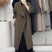 Women’s Double-Faced Wool Coat – Oversized Korean-Style Trench Coat With Belted Waist (Velvet Latte/Charcoal Black/Light Grey/Cream, S/M)_ecoleips.com