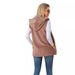 Women's Longline Hooded Fleece Vest Coat - Soft Plush Outerwear For Autumn & Winter - Wine Red - Sizes S-5XL_ecoleips.com