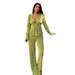 Women's Clothing V Neck Long Sleeved Cardigan Autumn And Winter Casual Two Piece Set_ecoleips.com