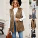 Women's Faux Fur Vest V-Neck Elegant Casual Wear Winter Warm Chic Layering Piece_ecoleips.com
