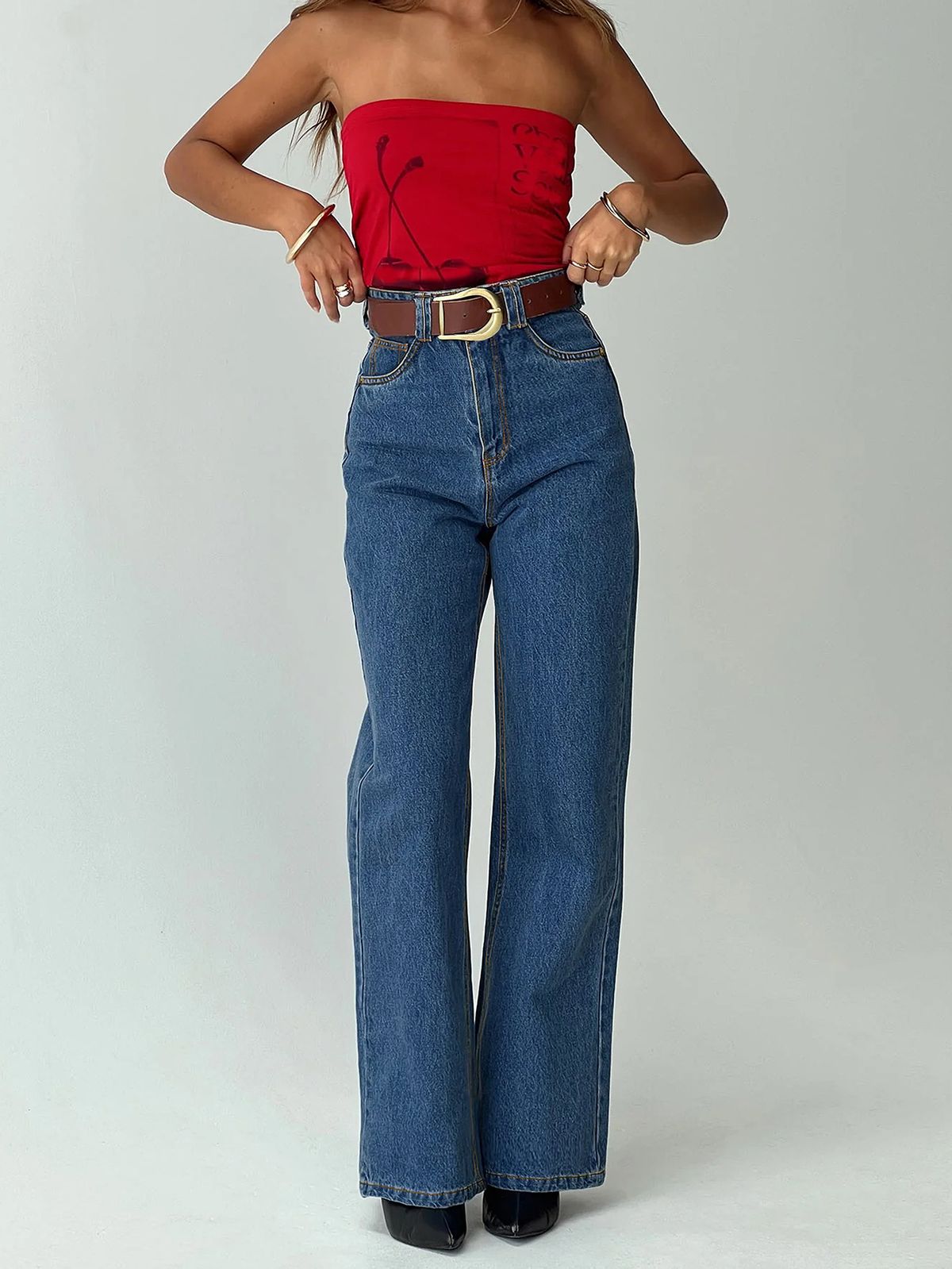 Women's Clothing Versatile Jeans Retro High Waist Straight Pants Casual Jeans For Women_ecoleips.com