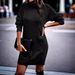 Women's Solid Color High Neck Long Sleeve Sweater Dress - Cozy Winter Pullover For Casual & Office Wear_ecoleips.com