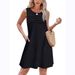 2025 New Women's Round Neck Solid Color Casual Pocket Vest Pleated Dress_ecoleips.com