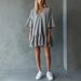 Women's Clothing Summer Ruffled V Neck Solid Color Loose Short Skirt American Style New_ecoleips.com