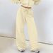 2025 Autumn New Fashion Casual Loose Drawstring Waist Solid Color Long Pants Wholesale_ecoleips.com