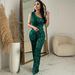 Women's Clothing Solid Color Sleeveless One Shoulder Sequined Trousers Jumpsuit_ecoleips.com