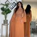 Modest Abaya Dress"Elegant Rhinestone Chiffon Dress – Modest Muslim Women’s Long Dress With Flowing Silhouette & Glamorous Details"_ecoleips.com