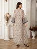 Women's Long Robe Fashion Mesh Dress Abaya, European And American Style Cross-Border Export, Elegant And Stylish Outerwear For Women_ecoleips.com