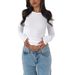 Women's Spring/Summer Round Neck Solid Color Slim-Fitting Long-Sleeved Top_ecoleips.com
