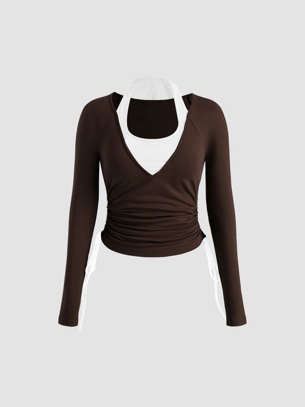 Voya Women's Clothing European American Women's Clothing 2026 Autumn Winter New Slim-fit Knitted Long-sleeve T-shirt With_ecoleips.com