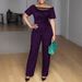Summer Two-Piece Set With Foil Print & Lace Trim, Flowy Wide-Leg Pants And Short Sleeve Top For Women_ecoleips.com