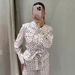 Elegant Women's Polka Dot Shirt Jacket And Pants Set Simple Versatile Clothing_ecoleips.com