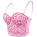 Pearl-Trimmed Corset Bustier Top – Sexy Boned Cami With Adjustable Straps & Lace Detailing_ecoleips.com