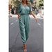 Women's Clothing New V Neck Off Shoulder Casual Comfortable Jumpsuit Basic Style_ecoleips.com