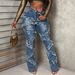 Vintage Stretch Denim Jeans For Women – Distressed Washed & Patchwork Design (XS-XXL, Mid-Rise, Retro Blue & Indigo)_ecoleips.com