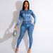 Women's Clothing Sexy Tight Printed Jumpsuit Two Piece Suit_ecoleips.com