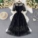 Women's Clothing Celebrity High End Heavy Sequined Mesh Round Neck Dress Dress Female Summer Waist Super Fairy Princess Puffy Cake Skirt_ecoleips.com