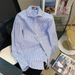 2027 Summer Fashion Elegant Blouse Women Striped Polo Collar - Vintage-Inspired Long Sleeve Shirts Petite & Plus Size Friendly S-3XL_ecoleips.com