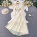 Women's Clothing Luxurious Lace Woven Two Piece Set With Metal Buckle Jacket And Full Skirt High End Hepburn Style For Women Round Neck_ecoleips.com