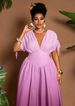 2026 Curvy Gradient Print Maxi Dress, Cold Shoulder V Neck Tie Bow A-Line Slim Waist Long Gown For Summer Beach Music Festival Vacation_ecoleips.com