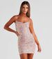 Glitter Sequin Party Dress - Stretchy Tube Halter Mini Bodycon For Cocktail Nights, Girls Night Out, Date Night (Dusty Rose)_ecoleips.com