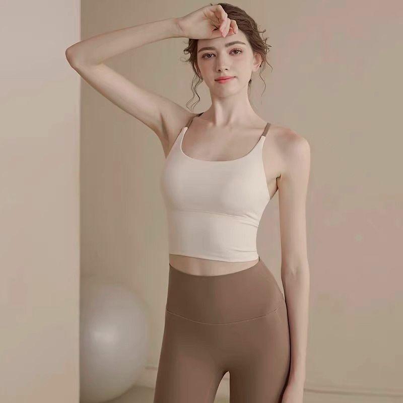 Sports Underwear Women's Spring And Summer Beauty Back Integrated Fitness Bra Gathering Shock-proof Collection Sub-breasts Yoga Clothes Vest Sling_ecoleips.com
