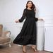 Plus-Size Long Sleeve Lace Dress – Knee-Length, Slimming & Elegant For Fall_ecoleips.com