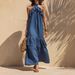 2026 Cross-Border European And American Spring/Summer Elegant Bohemian Style Halter Neck Tie Ruffle Sleeveless Faux_ecoleips.com