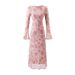 L2608225 Summer New European And American Style Round Neck Slightly Flared Sleeve Waist-Cinching Figure-Flattering_ecoleips.com