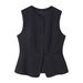 Women's Clothing Women's Fashion Two Tone Round Neck Suit Vest Style Clothing Chic Versatile For Formal & Casual For Women_ecoleips.com