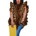 N8018 European And American Cross-border Women's Clothing . Plus-size Digital Print Round-neck Ruffled Loose Top_ecoleips.com