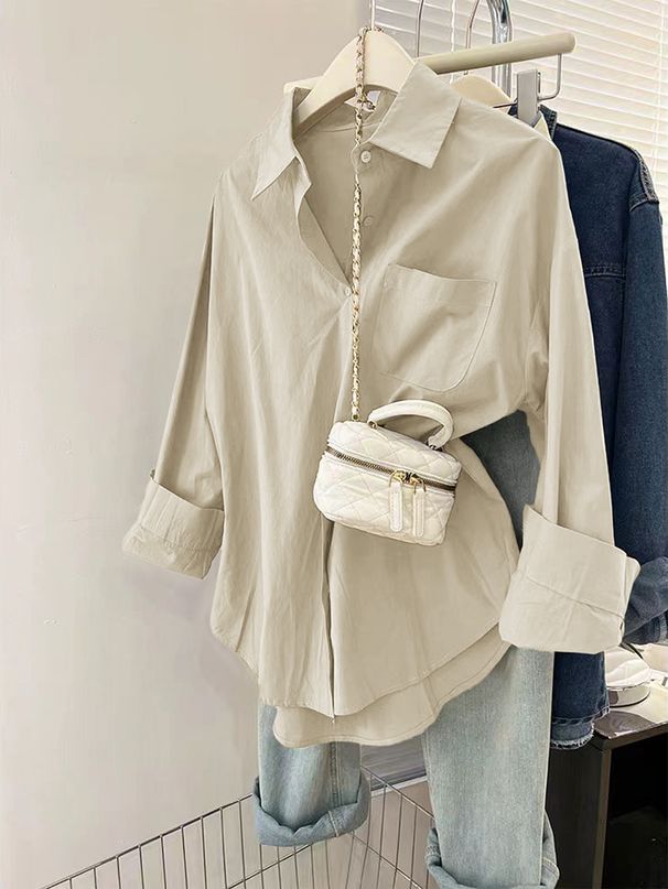 DiYun European And American Casual Vacation Button-Down Long-Sleeve Versatile Shirt Women's Clothing 2025_ecoleips.com
