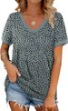 Geifa Womens T Shirts Short Sleeve V Neck Loose Casual Summer Tops 2026 With Pocket_ecoleips.com
