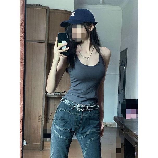 Simple Versatile Women's Camisole, New Summer Slim-fitting, Base Layer, Pure And Alluring, Short Style, Sleeveless Top_ecoleips.com