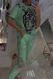 Women's Clothing Summer New Fashion Casual Printed Round Neck Short Sleeved Trousers Two Piece Suit_ecoleips.com