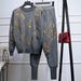 Leaf Sequin Knit Set – Oversized Sweater & Lounge Pants (M-XL) | Autumn Boho Chic_ecoleips.com