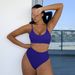 Women's High-Waist Bikini Set – Solid Color Swimwear With Soft Cups – Sexy Two-Piece For Beach & Pool (S/M/L)_ecoleips.com