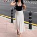 Women's Clothing Satin Polka Dot Midi Skirt Elegant Fishtail A-Line Mid-Calf Versatile Skirt For Spring/Autumn Summer_ecoleips.com