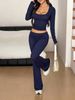 Cross-border European American Y2K Sports Style Casual Long-sleeve T-shirt And Wide-leg Pants Set 2026 Spring/summer_ecoleips.com