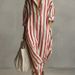 New Women's Striped Long Dress 2026 Loose Fit Summer Casual Style Relaxed Vacation Fashion Clothing for Ladies_ecoleips.com