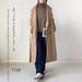 Women's Wool Blend Coat With Belt - Oversized Casual Trench Coat For Autumn Winter, Khaki & Black_ecoleips.com
