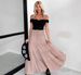 Patchwork Bohemian Style Long Skirt For Women High Waisted Casual Drawstring A-Line European American Style Summer Skirt_ecoleips.com