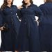 Winter Washed Denim Dress For Women Large Size Collared Open Front Fashion Plus Size Clothes_ecoleips.com