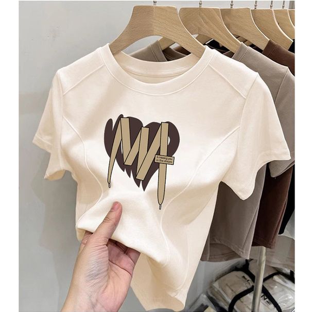 Women's Fashion-Forward Crewneck T-Shirt – Structured Shoulder, Soft Cotton, Minimalist Lace-Up Detail_ecoleips.com