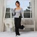 Voya Women's Clothing European And American Women's Clothing With Slit Design, Slim-fit Long-sleeve Irregular Slimming Short Base_ecoleips.com
