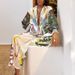 Voya Women's Fashion Trend, Lazy Style, Printed Button Up Cardigan And Pants Set With Multiple Colors To Choose From_ecoleips.com