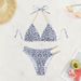 Women's Floral Chain Triangle Bikini Set - European & American Sexy High-Cut Beach Swimsuit_ecoleips.com