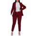 Women's Clothing Solid Color Slim Fit Casual Fashion Waist Double Breasted Two Piece Suit_ecoleips.com
