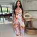 Women's Clothing Fashion Women's Sleeveless Lace Up Wide Leg Printed Jumpsuit New_ecoleips.com